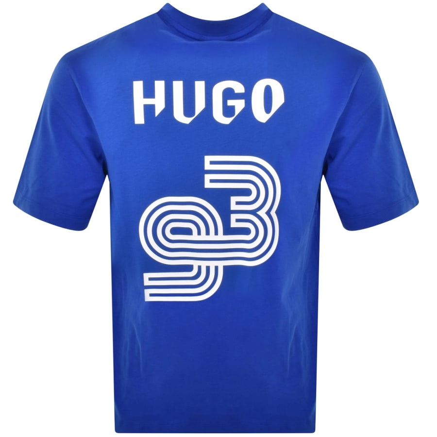 【関送無料】 Hugo Boss HUGO BLUE ノースリーブ ロゴ Tシャツ HUGO - Cotton jersey T-shirt with mixed-print logo - Light Blue